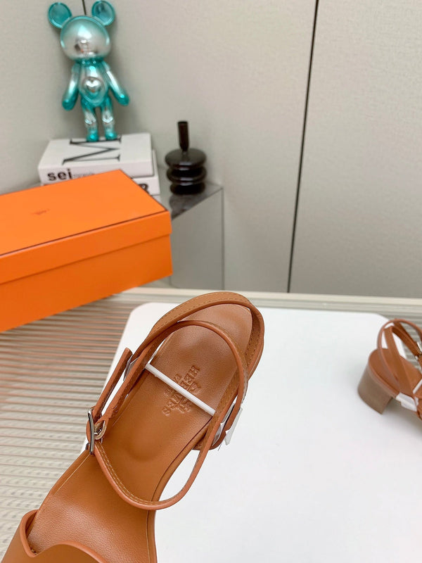 HM Juliette 60 Sandal In Brown Lambskin 106181