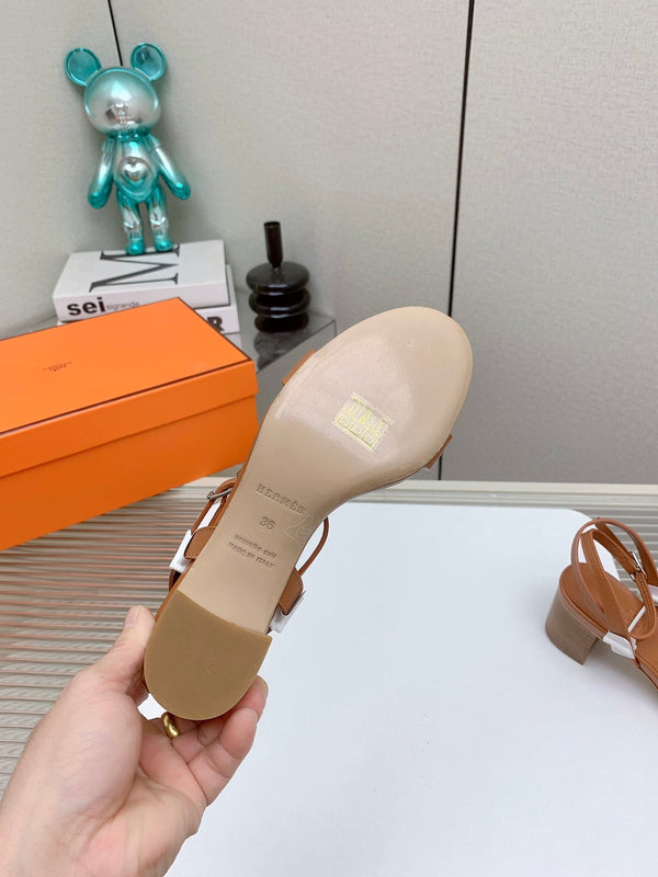 HM Juliette 60 Sandal In Brown Lambskin 106181