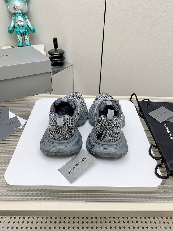 XL FISHNET SNEAKER IN GRAY MESH, POLYURETHANE, POLYESTER WITH RHINESTONES