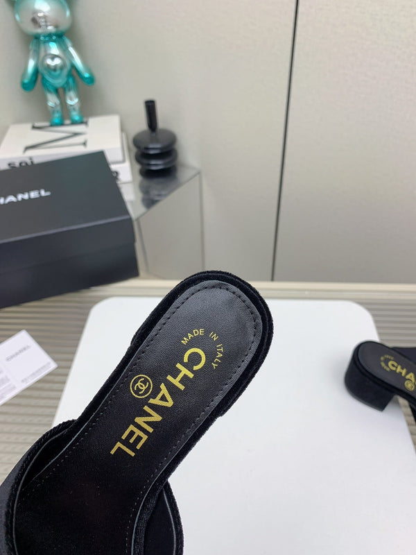 Sandali CC Mule 50m in velluto nero 148971