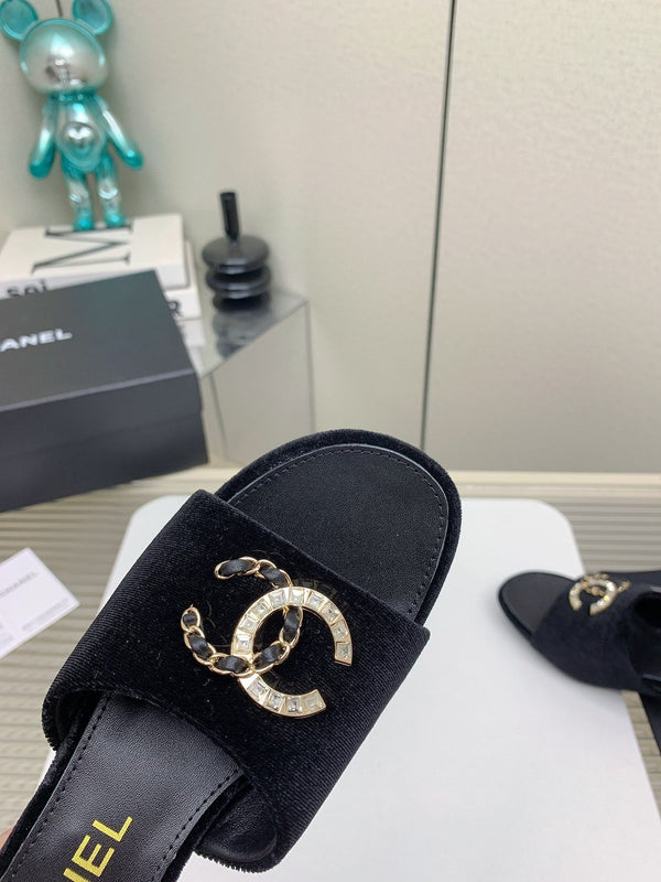 Sandali CC Mule 50m in velluto nero 148971