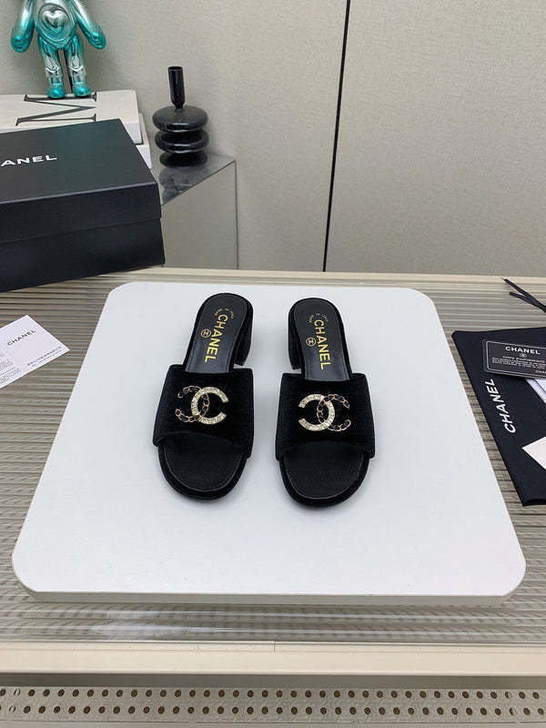 Sandali CC Mule 50m in velluto nero 148971