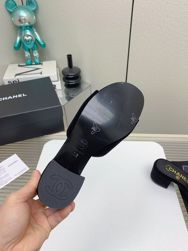 Sandali CC Mule 50m in velluto nero 148971