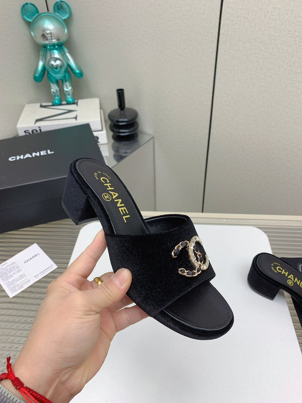 Sandali CC Mule 50m in velluto nero 148971