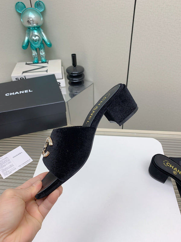 Sandali CC Mule 50m in velluto nero 148971