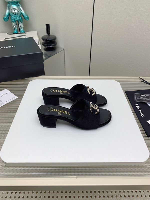 Sandali CC Mule 50m in velluto nero 148971