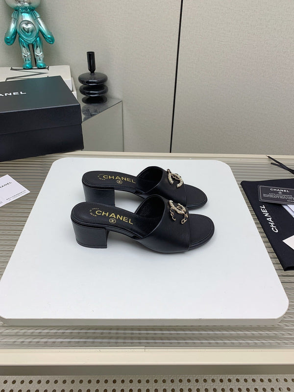 Sandali CC Mule 50m in pelle di agnello nera 148976