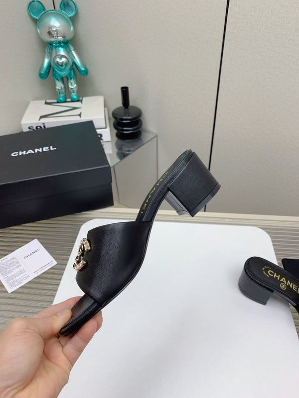 Sandali CC Mule 50m in pelle di agnello nera 148976