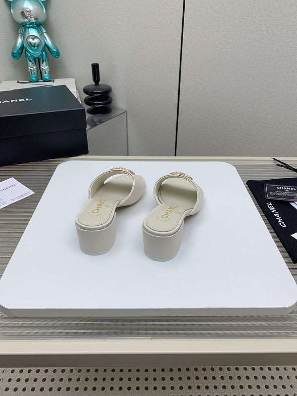 Sandali CC Mule 50m in pelle di agnello bianca 148978