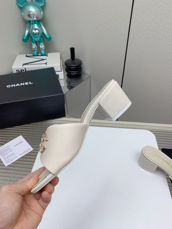 Sandali CC Mule 50m in pelle di agnello bianca 148978