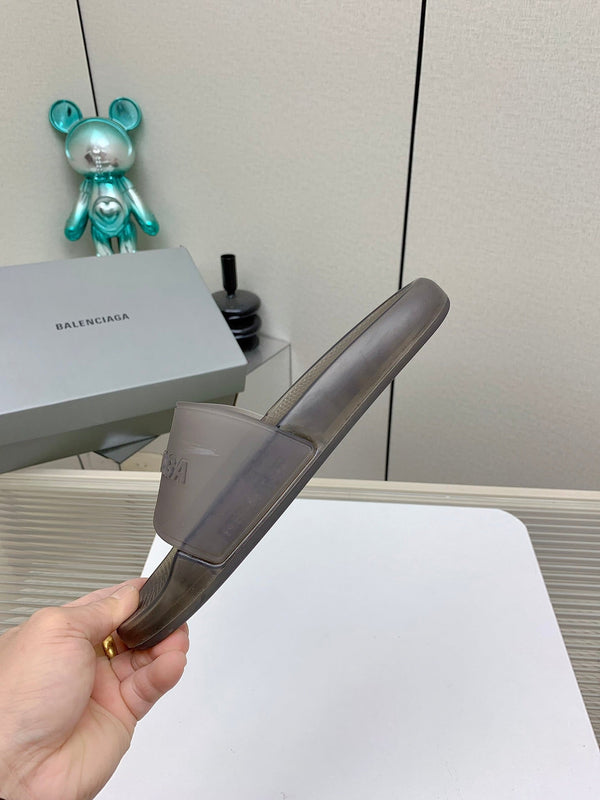 SANDALO CIABATTA DA PISCINA IN GOMMA MARRONE FUMO