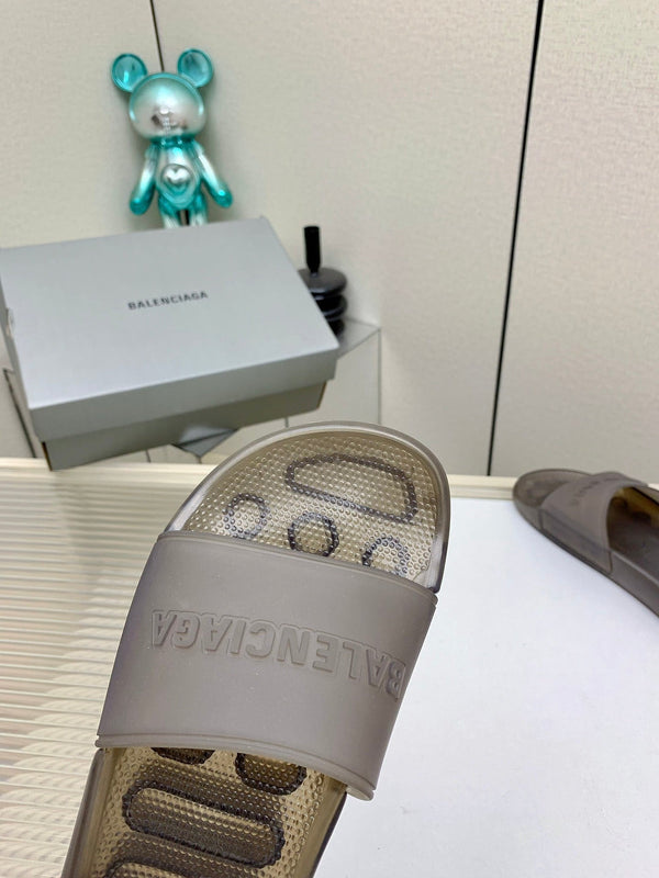 SANDALO CIABATTA DA PISCINA IN GOMMA MARRONE FUMO