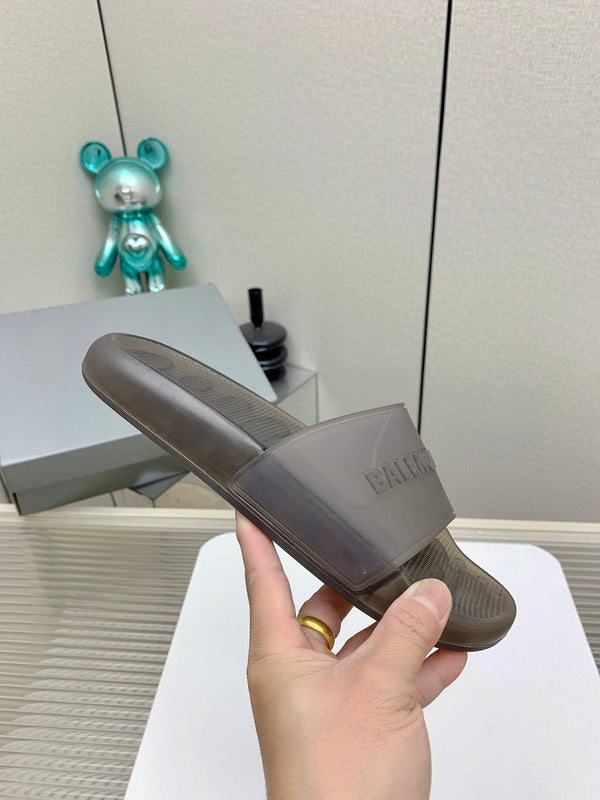 SANDALO CIABATTA DA PISCINA IN GOMMA MARRONE FUMO