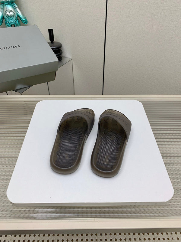 SANDALO CIABATTA DA PISCINA IN GOMMA MARRONE FUMO