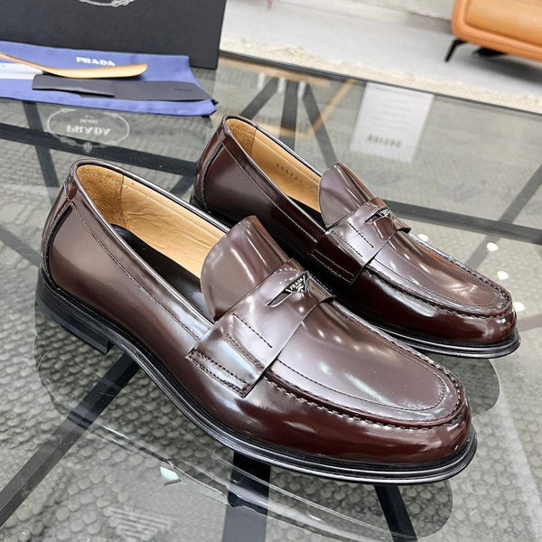 PRA LOAFER IN GLOSSY CHOCOLATE BROWN CALFSKIN