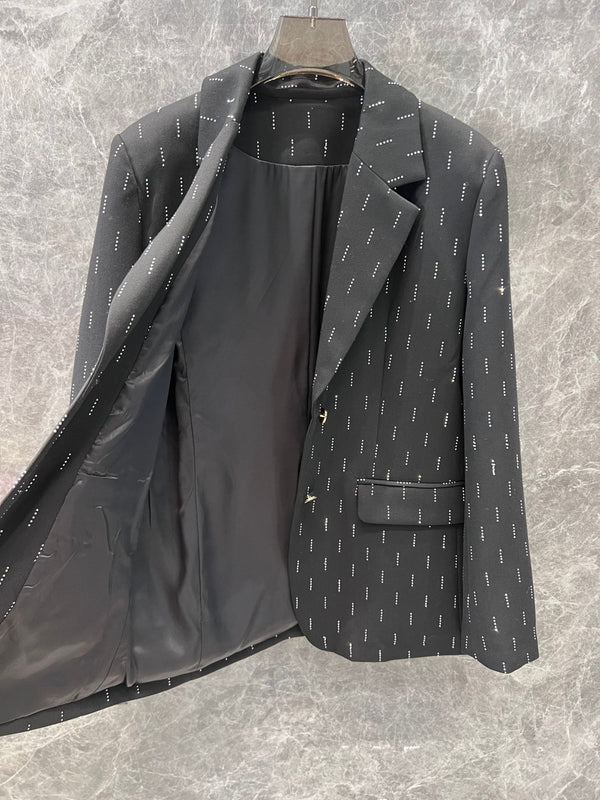 Miu Miu Diamond Short Jacket Black Polyester Cotton