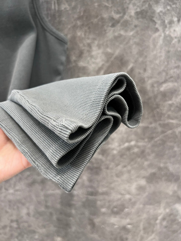 Miu Miu 25 Knitted Vest Skirt Gray Cotton