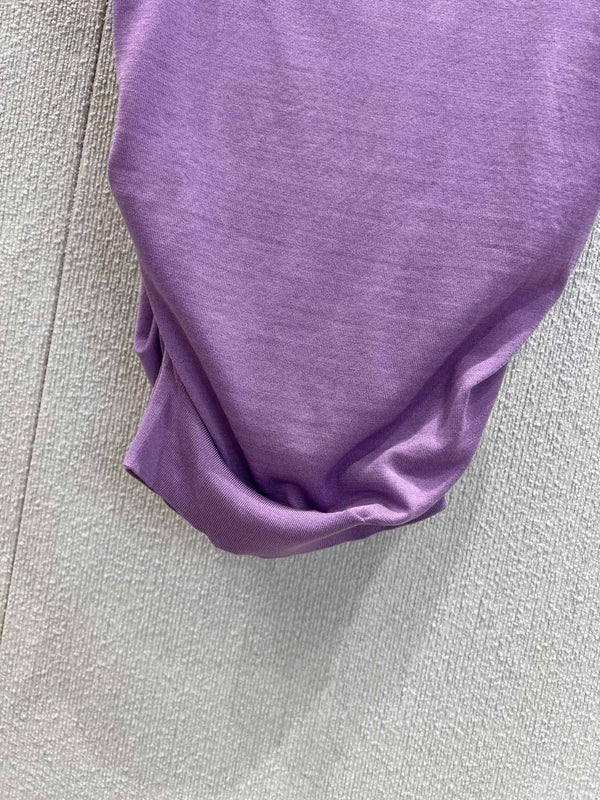 Loewe 25 Short-sleeved Top Purple Cashmere Silk
