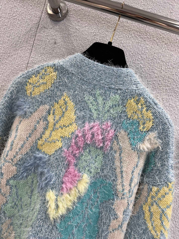 Gilet CC multicolore laine soie cachemire
