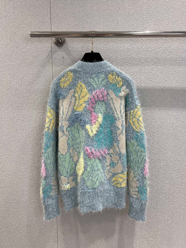 Gilet CC multicolore laine soie cachemire