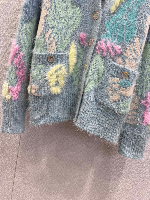 Gilet CC multicolore laine soie cachemire