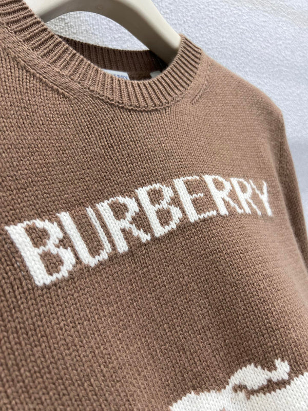 Burberry 25 Sweater Brown White Wool Cashmere