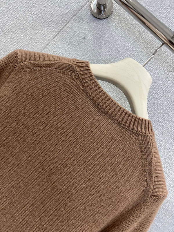 Burberry 25 Sweater Brown White Wool Cashmere