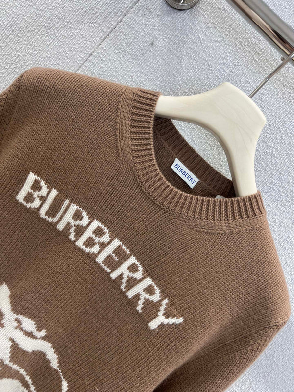 Burberry 25 Sweater Brown White Wool Cashmere