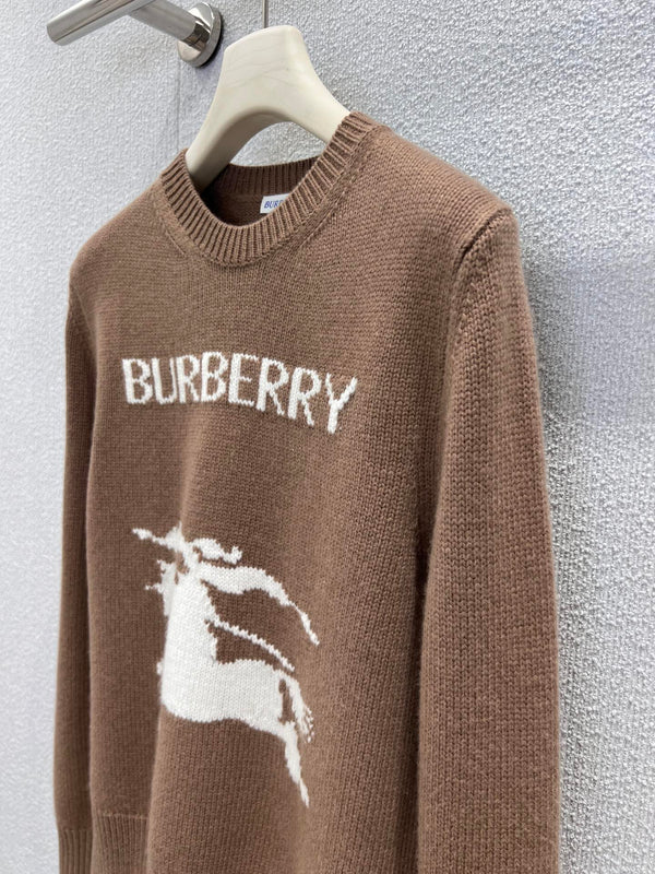 Burberry 25 Sweater Brown White Wool Cashmere