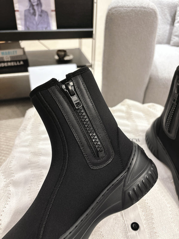 Stivaletti CD in tessuto elastico nero