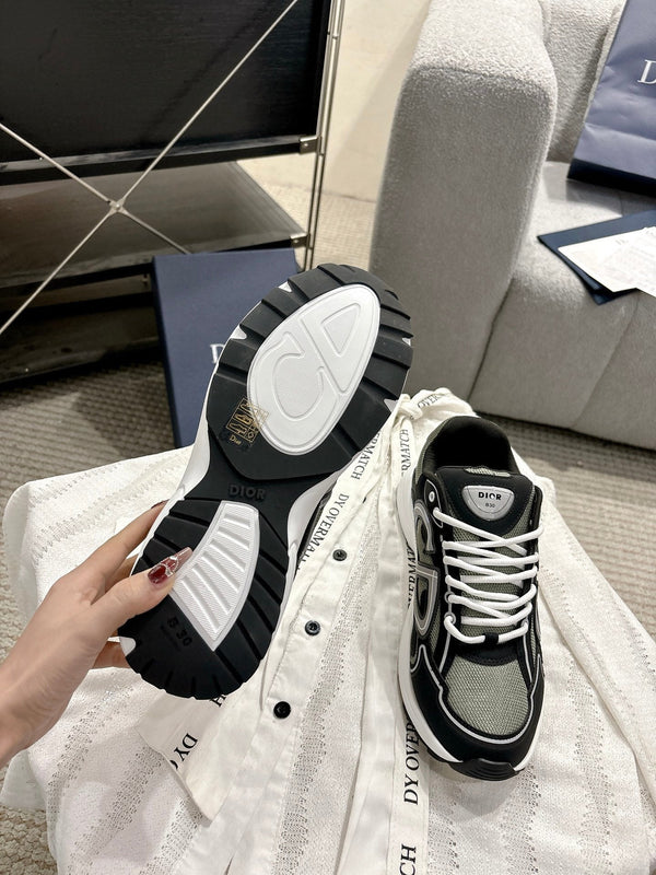 CD B30 Sneakers Black Silver Gray Technology Fabric 438319