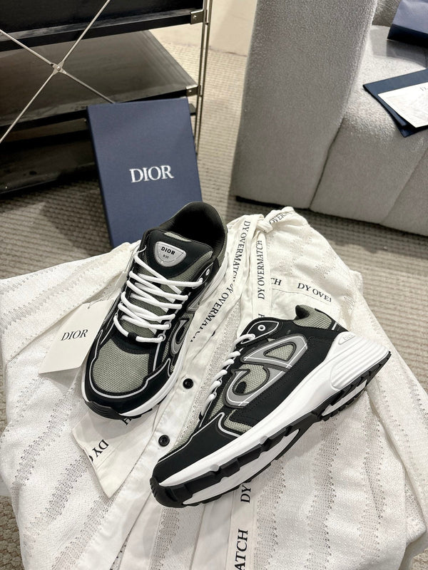 CD B30 Sneakers Black Silver Gray Technology Fabric 438319