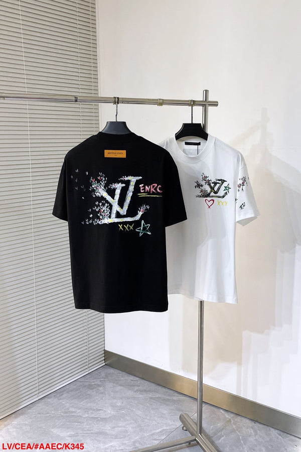 LV T-SHIRT WHITE MIX COLORFUL COTTON 239606