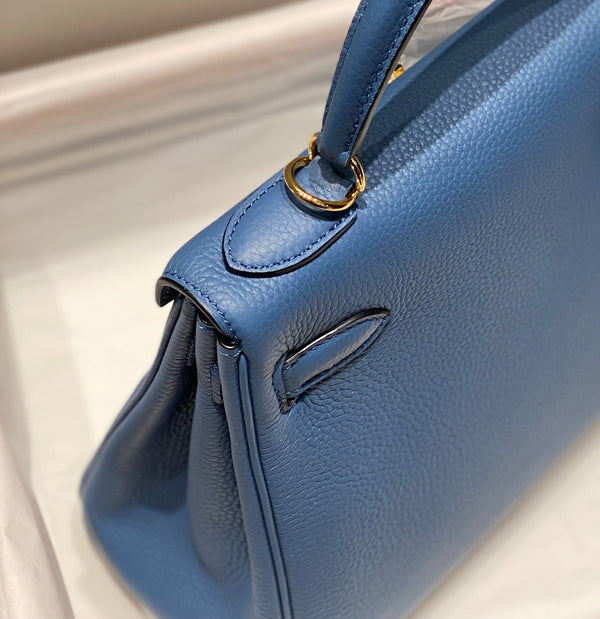HM KELLY 28CM BLUE TOGO GOLD HARDWARE
