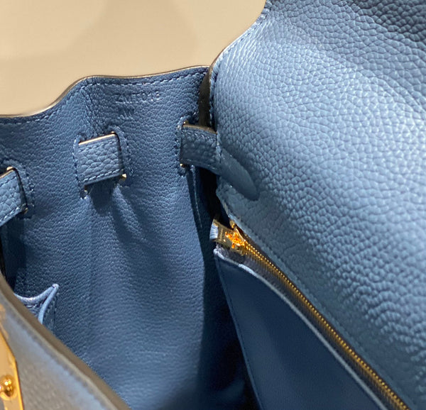 HM KELLY 28CM BLUE TOGO GOLD HARDWARE