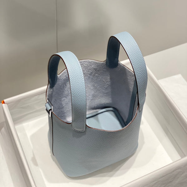 picotin lock light sky blue togo leather silver hardware