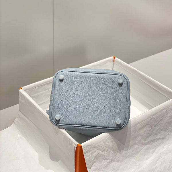 picotin lock light sky blue togo leather silver hardware