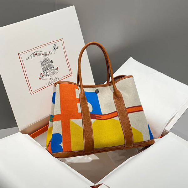 HM Garden Party 36 Multicolor Canvas e Pelle di Vitello Negonda 243386