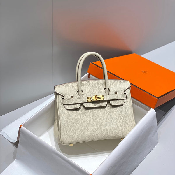 HM Birkin 20cm Craie Togo Pelle Hardware Oro