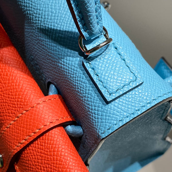 HM Kelly Doll Picto Bag Blue Sky White Togo Leather 269991