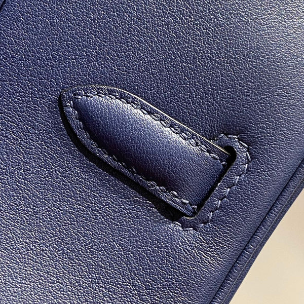 HM Shoulder Birkin 29cm Deep Blue Swift Leather Silver Hardware