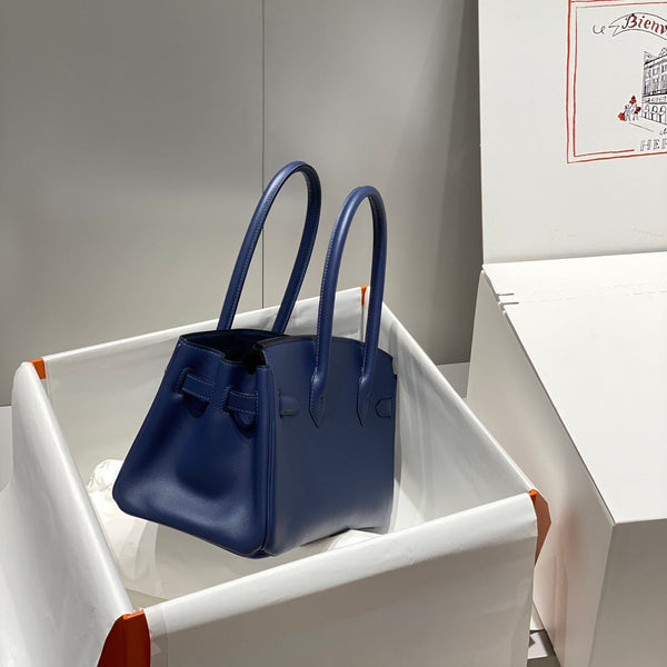 HM Shoulder Birkin 29cm Deep Blue Swift Leather Silver Hardware