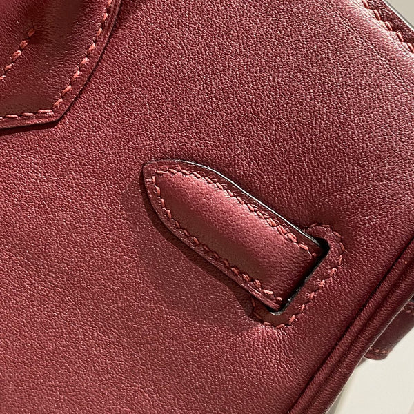 HM Shoulder Birkin 29cm Burgundy Swift Leather Silver Hardware