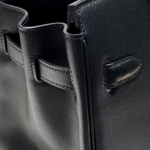 HM Shoulder Birkin 29cm Black Swift Leather Silver Hardware