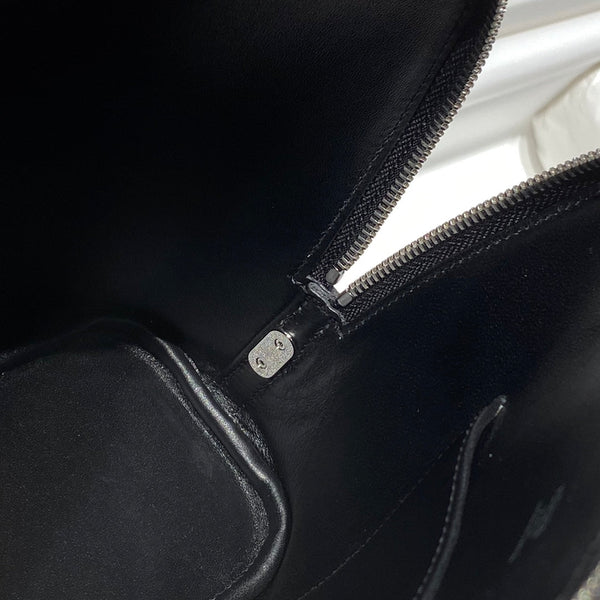 HM Bolide 25 Pelle Epsom nera Hardware argento 237384