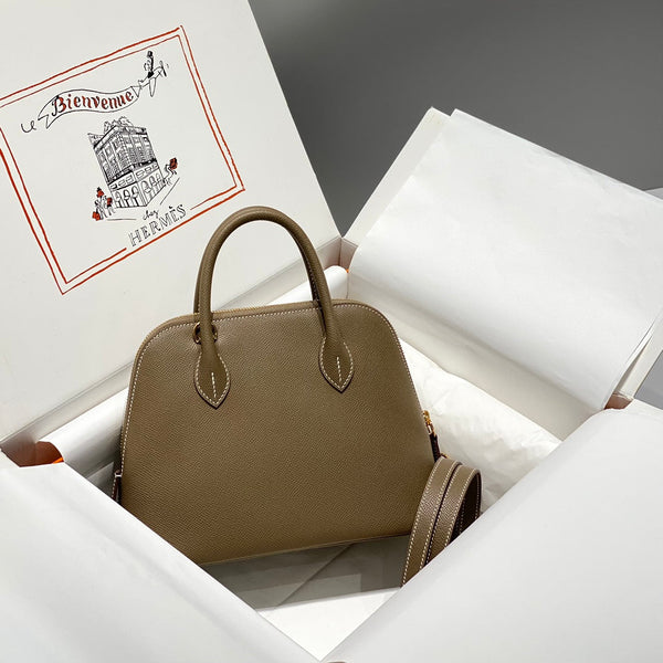 HM Bolide 25 Pelle Epsom marrone pastello con hardware dorato 237387