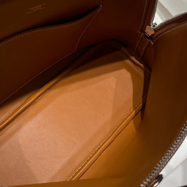 HM Bolide 25 Ginger Epsom Leather Silver Hardware 237397