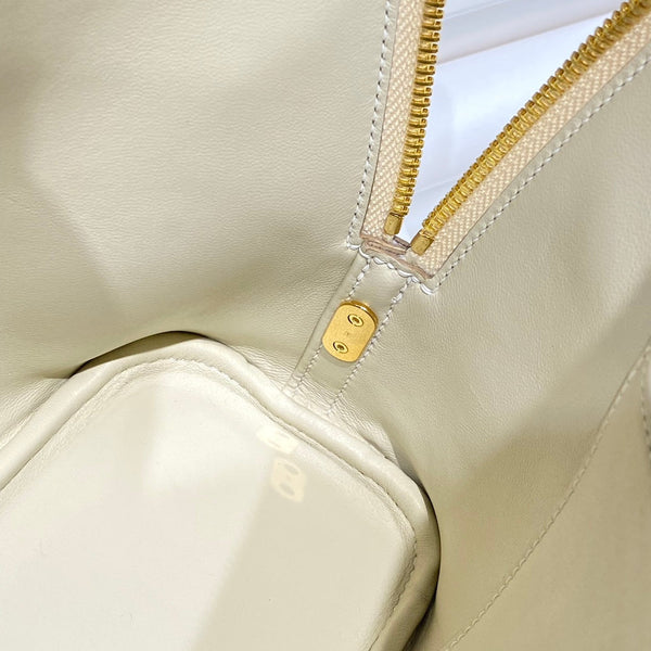 HM Bolide 25 Pelle Epsom bianca Hardware dorato 237407