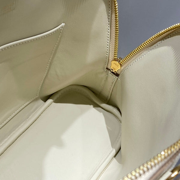 HM Bolide 25 Pelle Epsom bianca Hardware dorato 237407