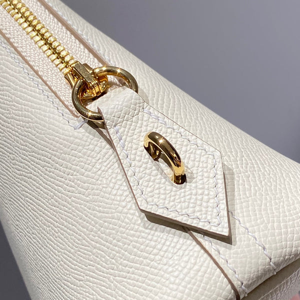 HM Bolide 25 Pelle Epsom bianca Hardware dorato 237407